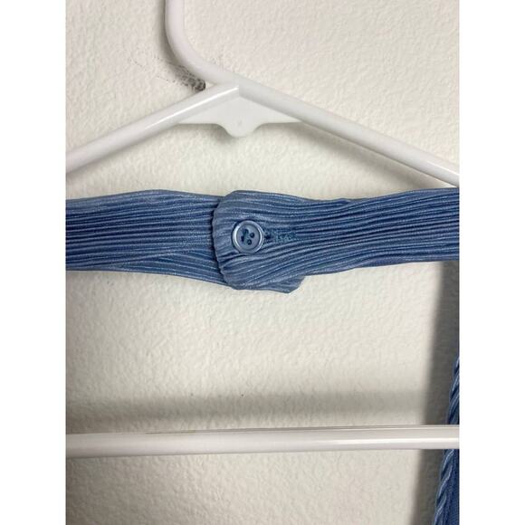 Fashion Nova Blue Romper Paulina Plissé Jumpsuit Halter Sexy Open Extra Large XL - Picture 12 of 15